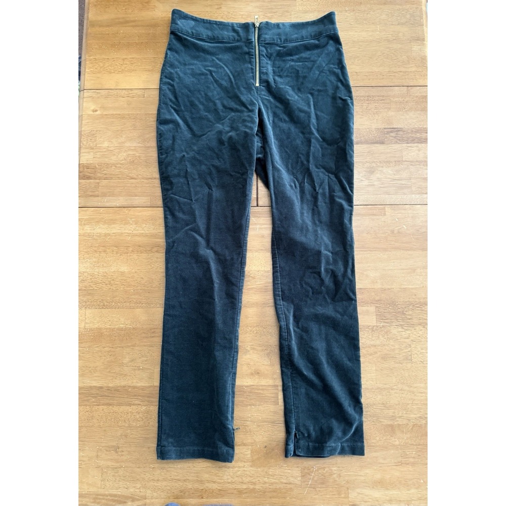 Good American Good Waist Velvet Suit Pant Size 10/30Zip Front GWB0026 EMERALD001
